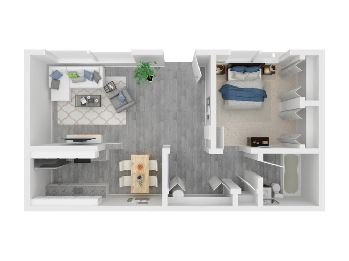 1X1 Bedroom 1X1 Bedroom floor plan l The Retro in Sacramento, CA